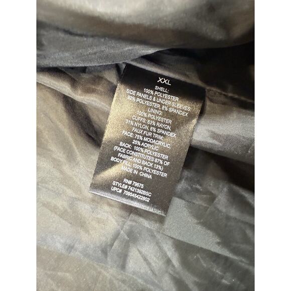 London Fog Womens Coat Black XXL Puffer Faux Fur Detachable Hood Jacket - Picture 8 of 9